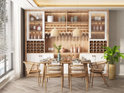 现代家居餐厅3D模型下载